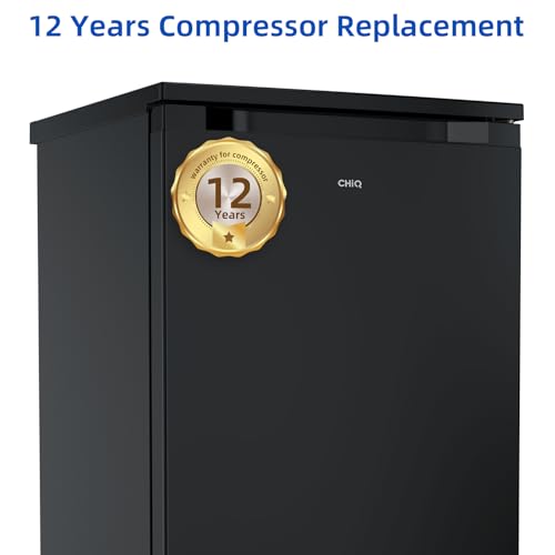 CHiQ Under Counter Fridge Freezer, 107L Ice-Box, Manual Defrost, Low-noise, 39dB, Black - Energy Saving Rated