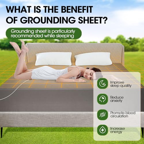 Earth Connection Organic Cotton Grounding Sheet 68x132cm for Better Sleep & Health - Silver Fiber Mat with Conductive Materials