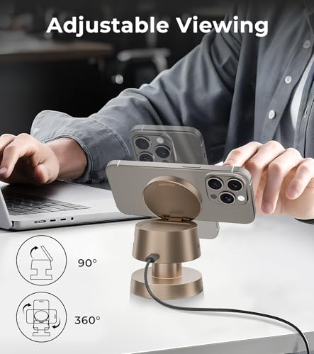 BLESSOURCE Magnetic Wireless Charger Station for iPhone, Apple Watch, AirPods - Fast Charging with Night Light - 4-in-1 Multi-Device Hub