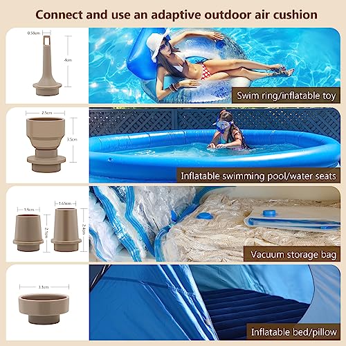 ytorgr Portable Electric Mini Air Pump for Inflatables - Rechargeable, Deflate Paddling Pool, Air Mattress, Boats - Swimming Pool Pumps