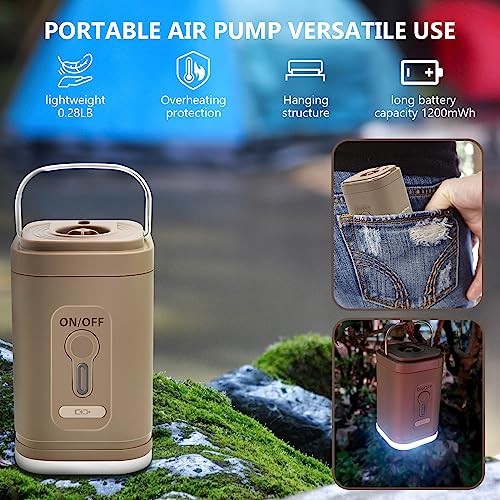ytorgr Portable Electric Mini Air Pump for Inflatables - Rechargeable, Deflate Paddling Pool, Air Mattress, Boats - Swimming Pool Pumps