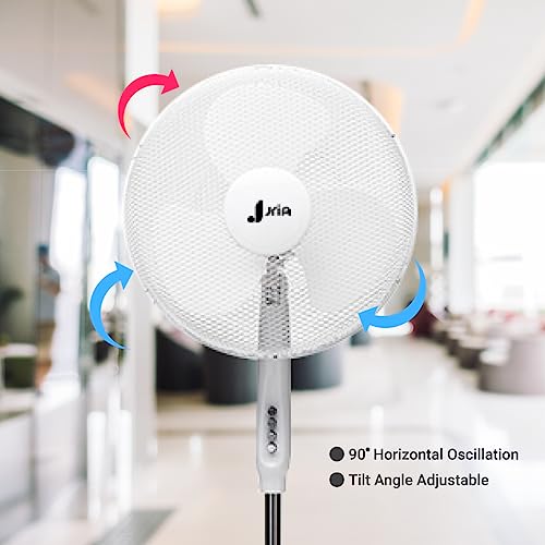 CoolBreeze 16-Inch Oscillating Pedestal Fan 3-Speed Control Stand Fan