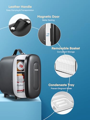 FOHERE Mini Fridge: 5L Cooler for Office, Bedroom, Car, Travel