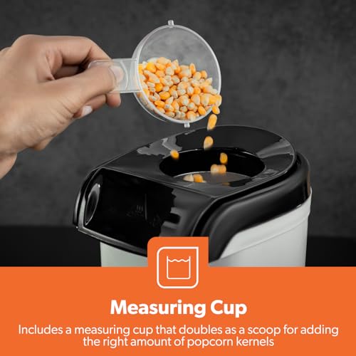 Geepas Popcorn Maker: Hot, Fresh, Healthy Theater-Style Popcorn | 1200W, Oil-Free, Attractive Design | On/Off Switch, 2-Year Warranty