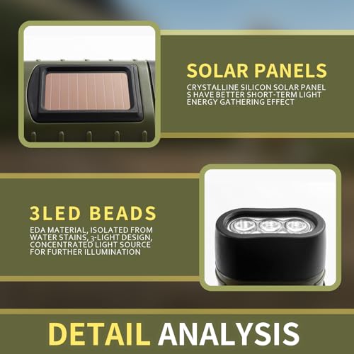 Telidif Wind Up LED Hand Crank Solar Torch 2-Pack - Bright Emergency Light with Carabiner - Camping, Hiking, Outdoor Gear