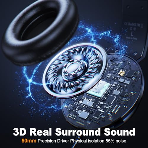 PG4 Gaming Headset: PC PS5 PS4 Switch 3.5mm Headphones with Mic, Surround Sound, LED Lights