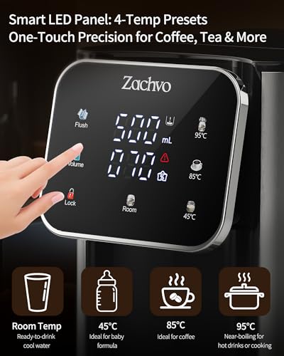 ZACHVO Hot Water Dispenser UR05 - Fast Heating, 4 Temp Settings, 4L Tank - Kitchen, Office, Home