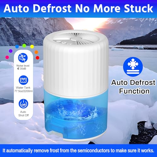 Brand Dehumidifier: Bedroom Home Dehumidifier, 2200ML Capacity, Auto-Off, Quiet, 2 Modes - Ideal for Bathroom, Basement, Kitchen