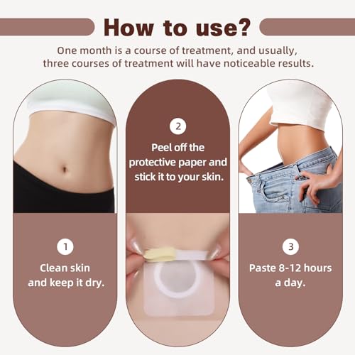 Natural Belly Fat Slimming Patches - 60PCS Weight Loss Stickers | Plant-Based Burner for Abdomen & Waist | Toning & Detox Solution