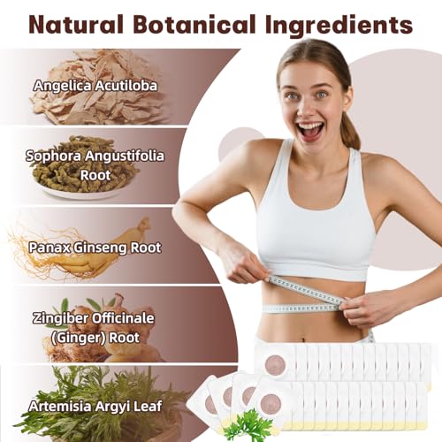 Natural Belly Fat Slimming Patches - 60PCS Weight Loss Stickers | Plant-Based Burner for Abdomen & Waist | Toning & Detox Solution