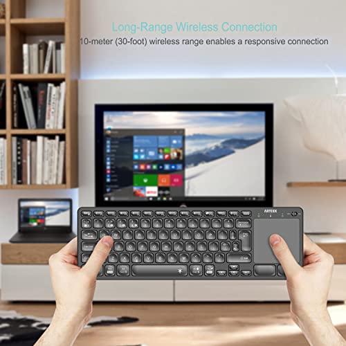 Arteck 7-Color Backlit Bluetooth TV Keyboard with Touchpad