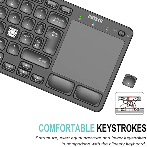 Arteck 7-Color Backlit Bluetooth TV Keyboard with Touchpad