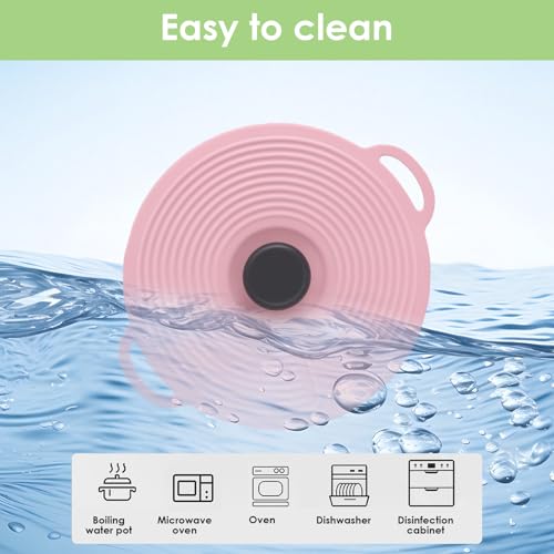 ZONJIE Silicone Lids Food Covers Set, Reusable Heat Resistant Microwave Covers for Bowls, Plates, Pans - Lock Tight Seal