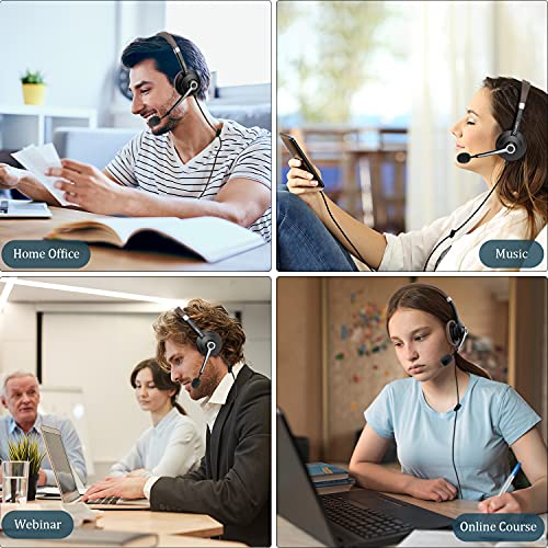 Brand USB Headset with Mic, Noise Cancelling, Stereo Sound, Audio Control - Ideal for PC, Skype, UC, Call Center