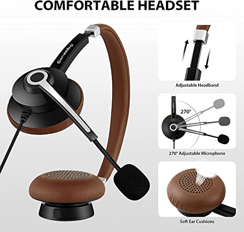 Brand USB Headset with Mic, Noise Cancelling, Stereo Sound, Audio Control - Ideal for PC, Skype, UC, Call Center