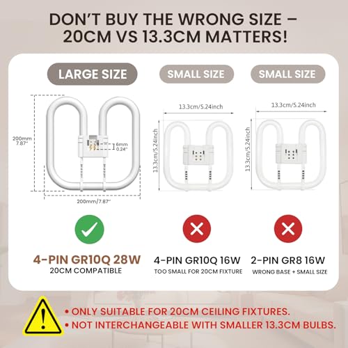 BrightWish 28W CFL Light Bulb 4000K: Energy Saving Ceiling Lamp for Indoor Spaces - Compact Fluorescent Tube