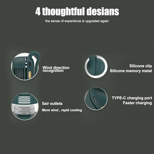 Silent Mini Bladeless Electric Fan, 3-Speed USB Rechargeable Body Fan