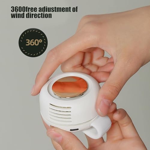 Silent Mini Bladeless Electric Fan, 3-Speed USB Rechargeable Body Fan