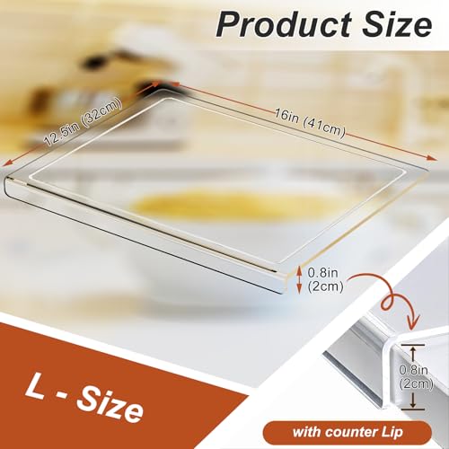 JJL Clear Acrylic Cutting Board 41x32 inch - Juice Groove, Lightweight, Hygienic - Ideal for Juicy Foods - Non-Slip, Easy to Clean