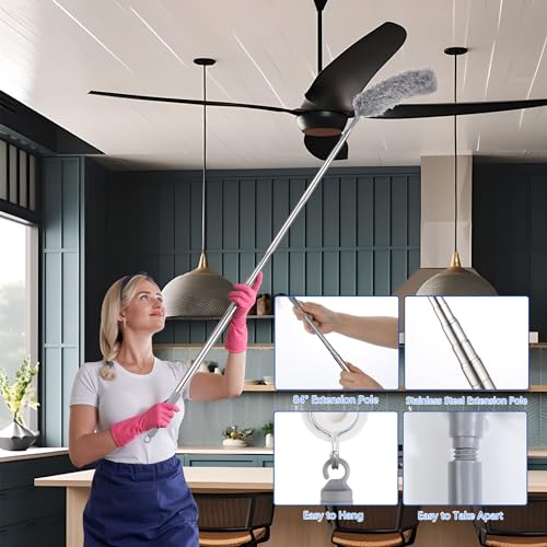 Bendable Washable Cobweb Duster w/ Extension Pole, 15-84 inch