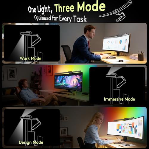 Quntis 66CM Curved Monitor Light Bar, RGB Gaming Backlight