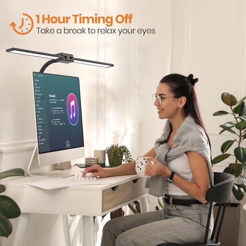 Lastar Architect Desk Lamp: Remote Control, 32.5" Double Head, Timer, 24W Bright Gooseneck for Home Office, Computer Reading