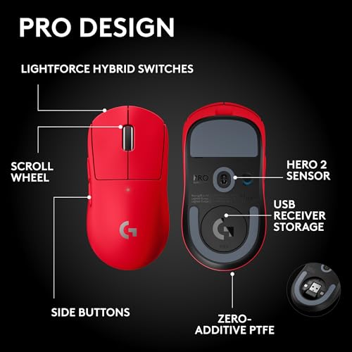 Logitech G PRO X SUPERLIGHT 2 SE Wireless Gaming Mouse - 60g Pro-Grade, 44K DPI Sensor, USB-C Charging - Red