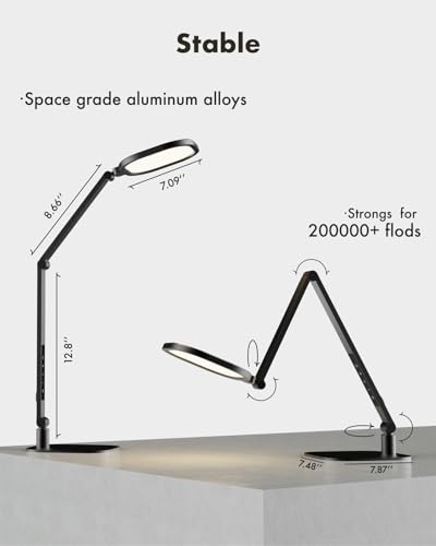 LitONES Swing Arm LED Desk Lamp: Dimmable 1200LM Task Light for Study & Reading, Adjustable Table Lamp for Home Office Working