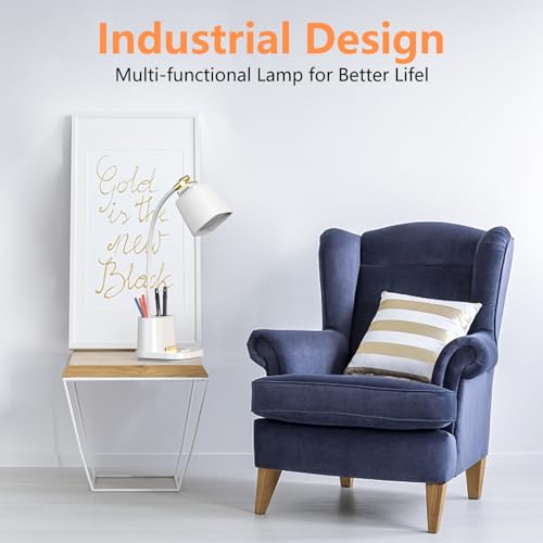 GONDSILY LED Desk Lamp USB Port Touch Control 3 Color Modes, Stepless Dimming, Eye-Caring Table Lamp for Home, Office, Bedroom