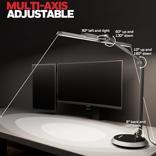 Honeywell Desk Lamp: H9 Sunturalux™ Eye-Caring LED, Dimmable, Timer, Auto-Sensing - Ideal for Home Office, Reading, Study