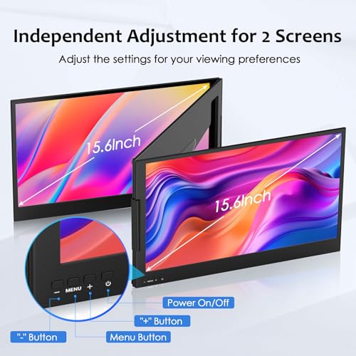 KPKUE 15.6 inch FHD Monitor Extender for Triple Screen Setup