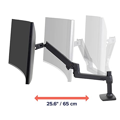 Ergotron LX Premium Monitor Arm: Single Desk Mount for 34" Flat/Curved Ultrawide Monitors - VESA 75x75mm/100x100mm