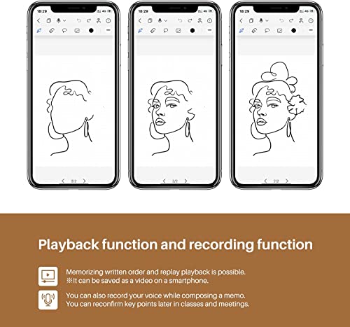 HUION Note Smart Notebook Writing Pad, Bluetooth 5.0, 8192 Pressure Levels, Note-taking & Sketching, Android/iOS/Windows/macOS/Linux, Brown, 7.35×5.5 inch