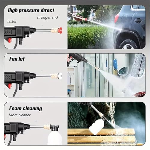 Hydrox5 Hand Held Pressure Washer with 6-in-1 Nozzle - Turbo Jet Blasters for Car and Garden