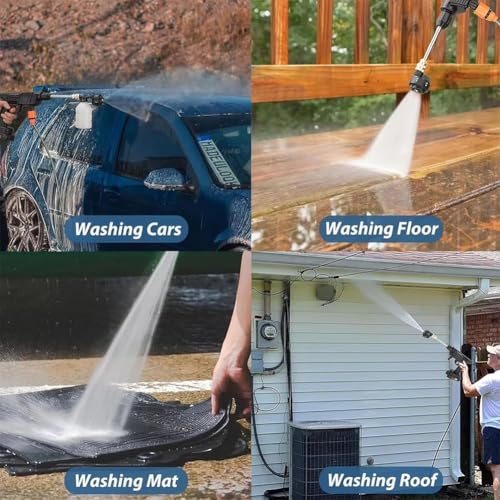 Hydrox5 Hand Held Pressure Washer with 6-in-1 Nozzle - Turbo Jet Blasters for Car and Garden