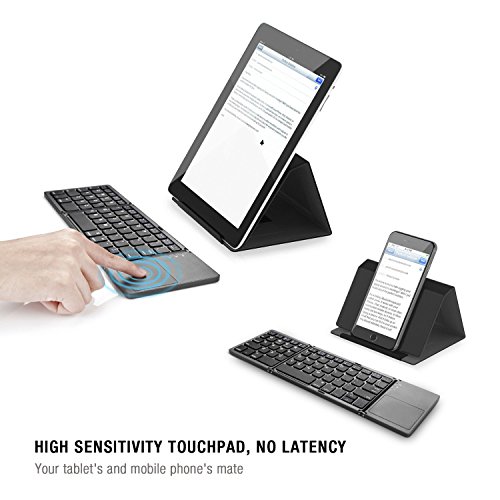 Zedo Foldable Bluetooth Keyboard 7-inch Touchpad Mini BT Wireless - Android Windows Tablet Li-ion Battery