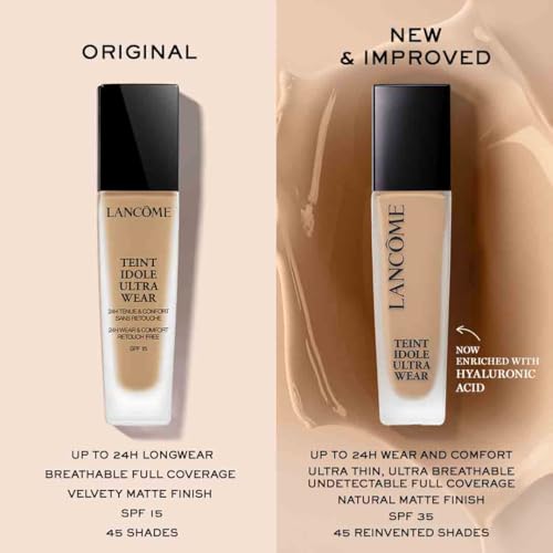Lancôme Teint Idole Ultra Wear Foundation - Long-lasting Full Coverage, Matte Finish, SPF 35, 30ml