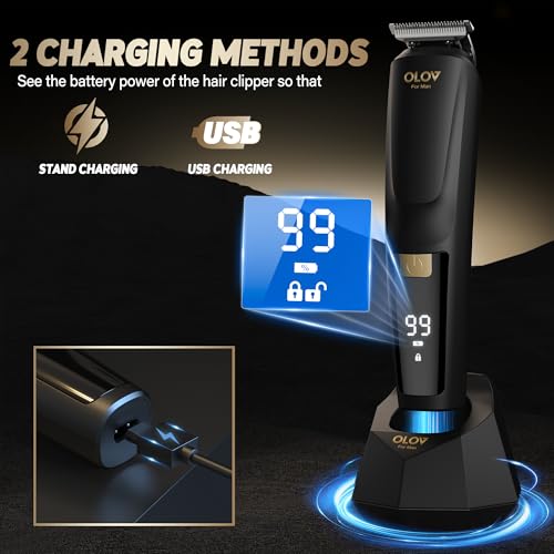 Waterproof Beard Trimmer Kit for Men - Cordless Grooming Set for Face, Body, Mustache - Electric Shaver with Hair Clippers & Nose Trimmer