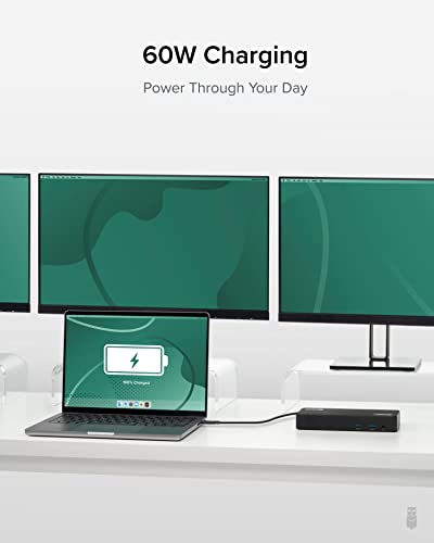 Plugable 12-in-1 USB C Dock: Triple 4K Monitors, Mac/Windows Compatible