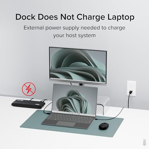 Plugable USB Docking Station for Dual HDMI Monitors, Windows, macOS, ChromeOS - Gigabit Ethernet, Audio, 6 USB Ports