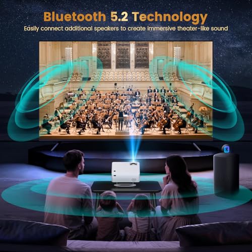 Osikem Mini Portable Smart Projector, WiFi, Bluetooth, 1080P Full HD, 300 ANSI, Smartphone HDMI, USB, Keystone, 200 inch