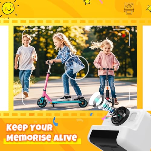 HiMont Kids Camera: 1080P Instant Print, 32GB Card, Selfie Digital Cam, Funny Toys for Boys & Girls, Age 3-12