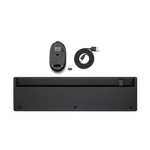 Amazon Basics Wireless Mouse & Ultra Slim Keyboard Set - Quiet, Full Size, Number Pad - Black