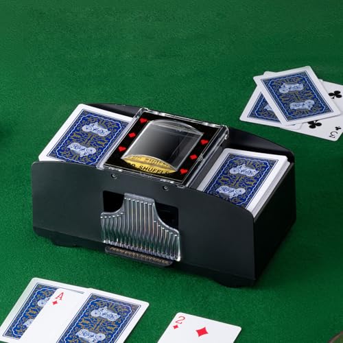 Aigccc Automatic Card Shuffler, Battery-Operated Deck Dispenser for UNO, Poker, Hold'em, Blackjack
