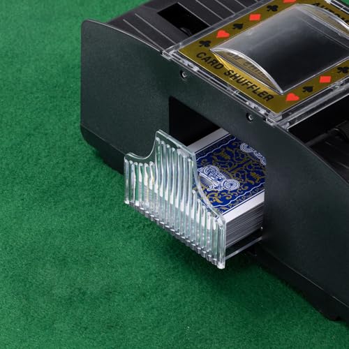 Aigccc Automatic Card Shuffler, Battery-Operated Deck Dispenser for UNO, Poker, Hold'em, Blackjack