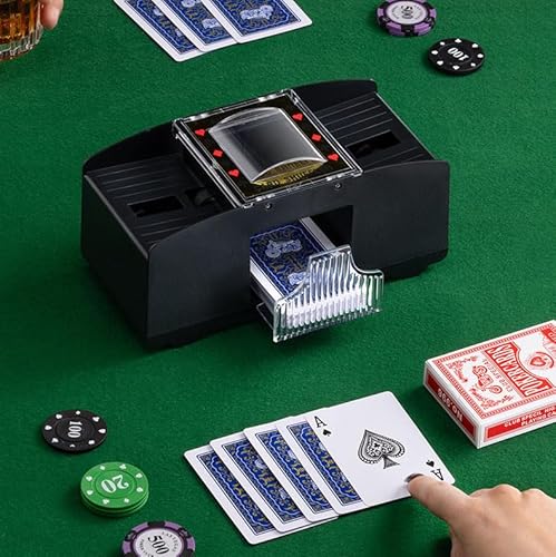 Aigccc Automatic Card Shuffler, Battery-Operated Deck Dispenser for UNO, Poker, Hold'em, Blackjack