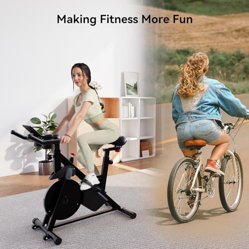 Lacuffy Indoor Cycling Bike: 136kg Capacity, Magnetic, LCD Display
