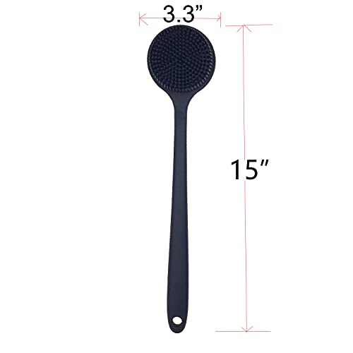 Silicone Back Scrubber with Long Handle for Shower and Bath