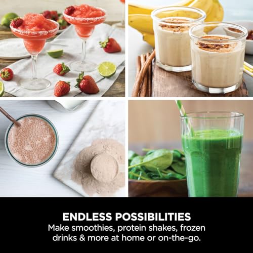 Ninja Blast Portable Blender 530ml: Cordless, Rechargeable, Smoothies, Protein Shakes, Blends Ice & Fruit