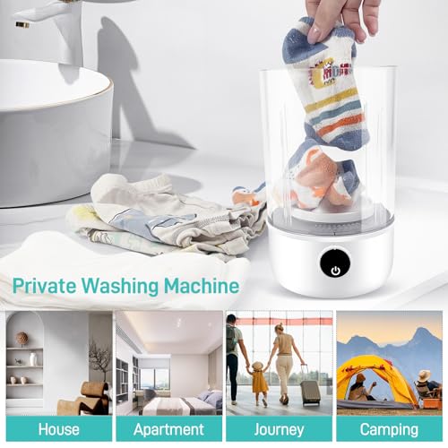 Portable Mini Washer | Rechargeable 1L | Deep Clean Socks, Baby Clothes | Lightweight, Compact | For Apartment, Dorm, Travel